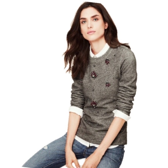 LOFT Tops - Ann Taylor LOFT Jeweled Rhinestone Sweatshirt MP